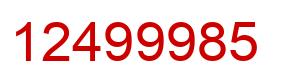 Number 12499985 red image