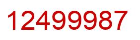 Number 12499987 red image