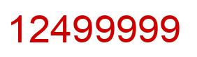 Number 12499999 red image