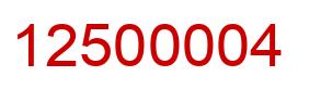 Number 12500004 red image