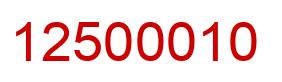 Number 12500010 red image
