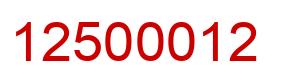 Number 12500012 red image