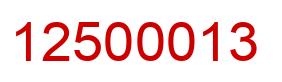 Number 12500013 red image