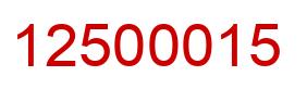 Number 12500015 red image