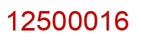 Number 12500016 red image