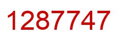Number 1287747 red image