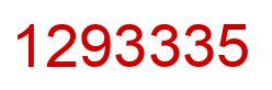 Number 1293335 red image