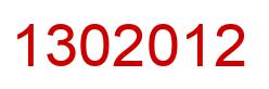 Number 1302012 red image