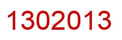 Number 1302013 red image