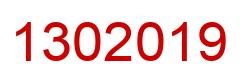 Number 1302019 red image