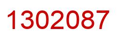 Number 1302087 red image