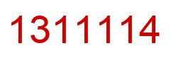 Number 1311114 red image