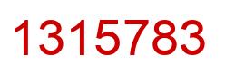 Number 1315783 red image
