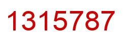 Number 1315787 red image