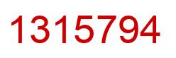 Number 1315794 red image