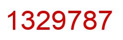 Number 1329787 red image