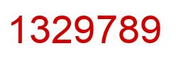 Number 1329789 red image