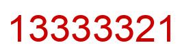 Number 13333321 red image