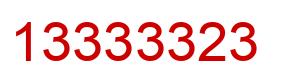 Number 13333323 red image