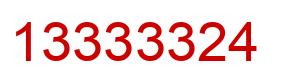 Number 13333324 red image