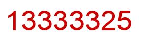 Number 13333325 red image