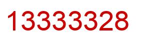 Number 13333328 red image