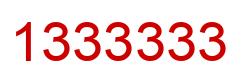 Number 1333333 red image