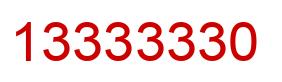 Number 13333330 red image
