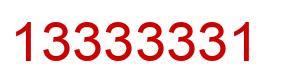 Number 13333331 red image