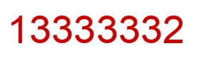 Number 13333332 red image