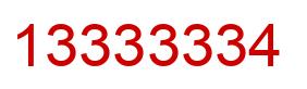 Number 13333334 red image