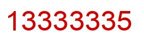 Number 13333335 red image