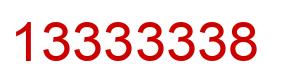 Number 13333338 red image