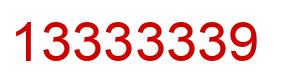 Number 13333339 red image