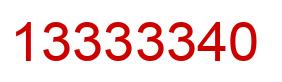 Number 13333340 red image