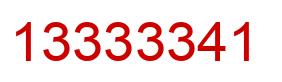 Number 13333341 red image