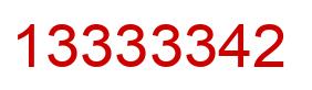 Number 13333342 red image