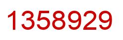 Number 1358929 red image