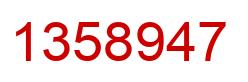 Number 1358947 red image