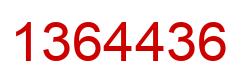 Number 1364436 red image