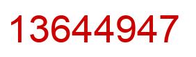 Number 13644947 red image