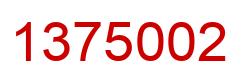 Number 1375002 red image