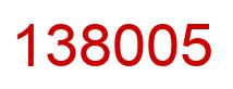 Number 138005 red image