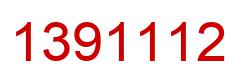Number 1391112 red image