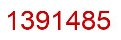 Number 1391485 red image