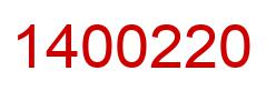 Number 1400220 red image