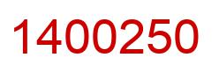 Number 1400250 red image