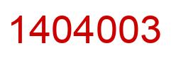 Number 1404003 red image