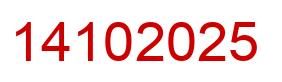 Number 14102025 red image