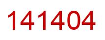 Number 141404 red image